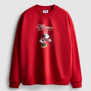 Disney Red Minnie Mouse Men's Crewneck Sweater